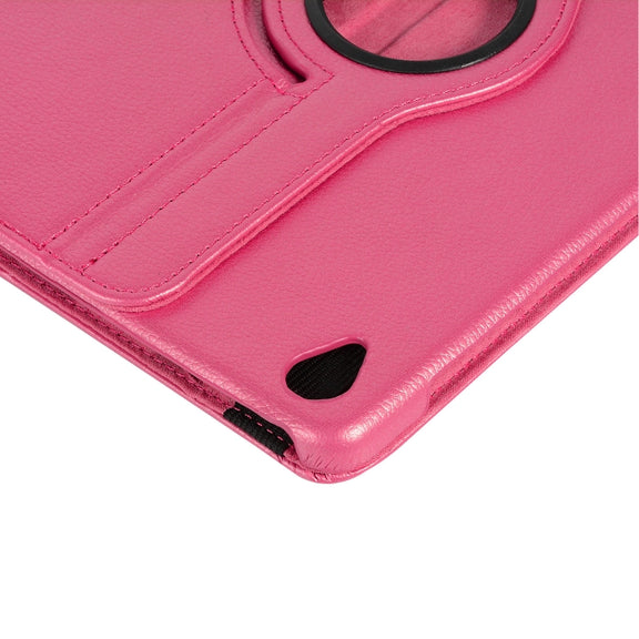 ENKAY 360 Degree Rotation Lichi Texture Leather Case with Holder for HUAWEI MediaPad M6 10.8 2019(Rose)