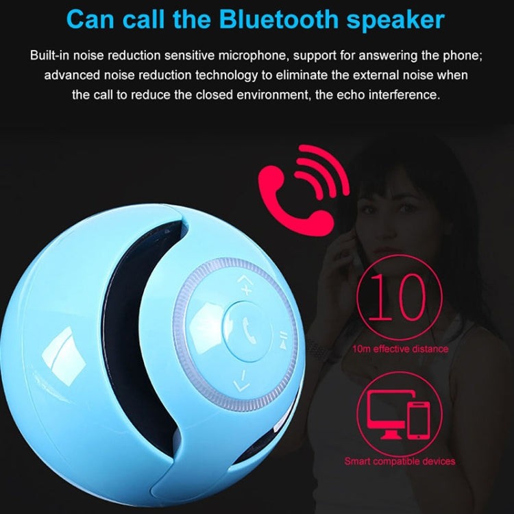 A18 Ball Bluetooth Speaker with LED Light Portable Wireless Mini Speaker Mobile Music MP3 Subwoofer Support TF (Black)