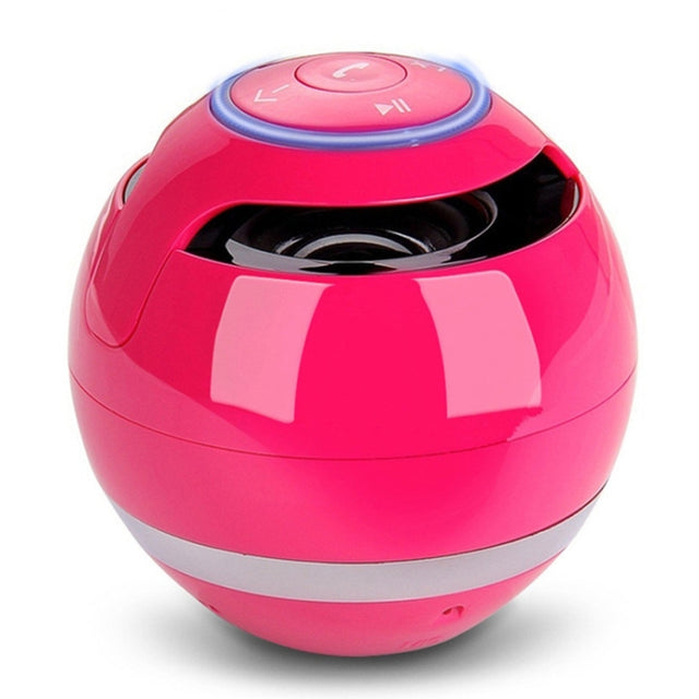A18 Ball Bluetooth Speaker with LED Light Portable Wireless Mini Speaker Mobile Music MP3 Subwoofer Support TF (Pink)