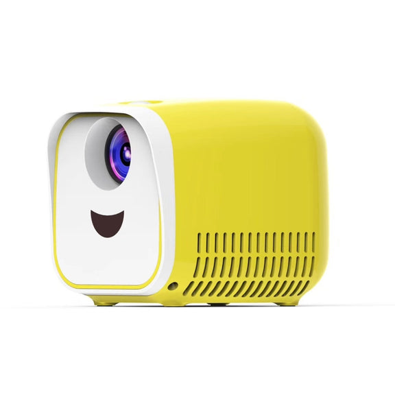 L1 Children Projector Mini LED Portable Home Speaker Projector, US Plug(Yellow)