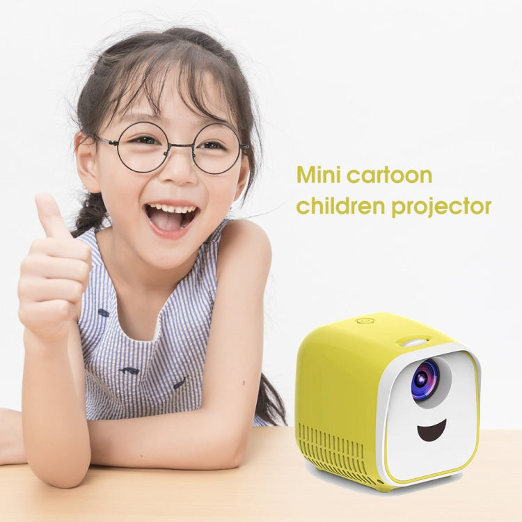 L1 Children Projector Mini LED Portable Home Speaker Projector, US Plug(Yellow)