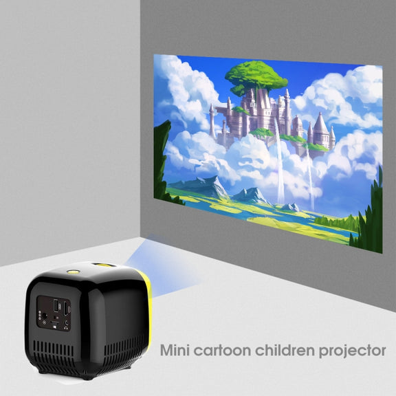 L1 Children Projector Mini LED Portable Home Speaker Projector, US Plug(Yellow)