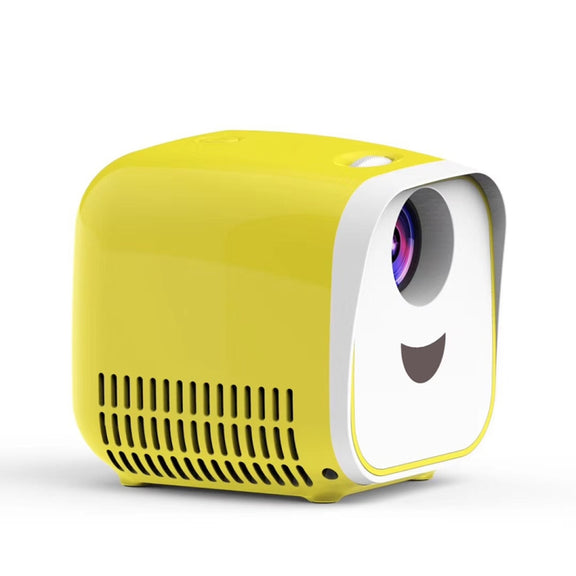 L1 Children Projector Mini LED Portable Home Speaker Projector, EU Plug(Yellow)