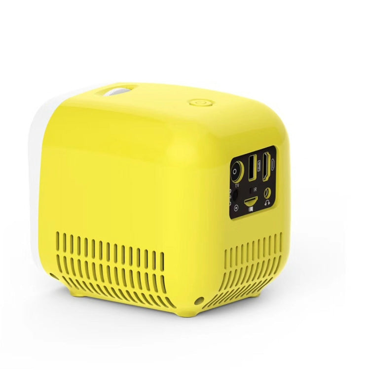 L1 Children Projector Mini LED Portable Home Speaker Projector, EU Plug(Yellow)