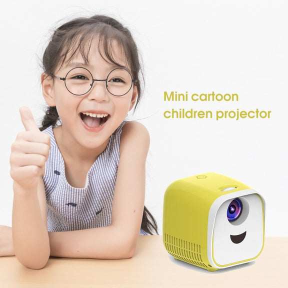 L1 Children Projector Mini LED Portable Home Speaker Projector, EU Plug(Yellow)