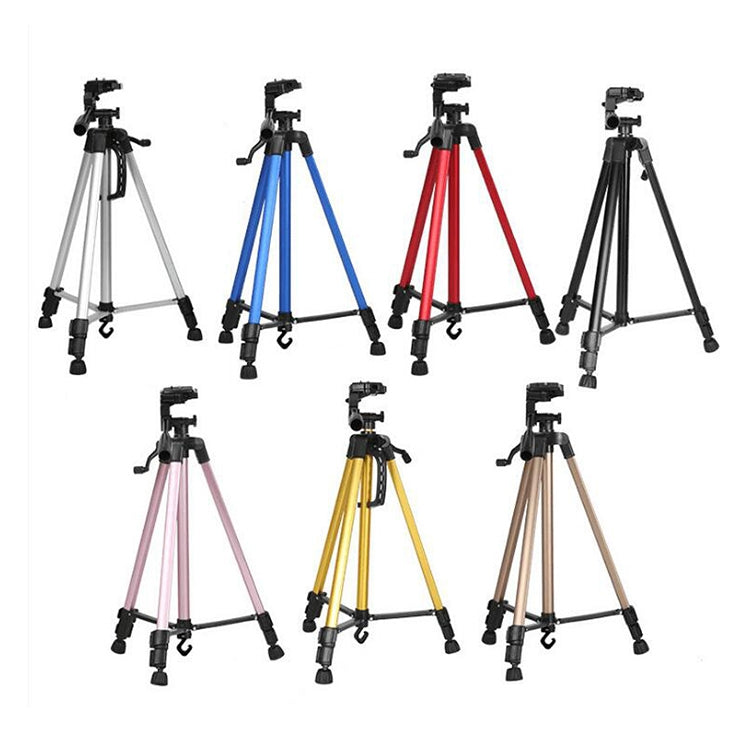 Portable Phone Live Selfie 3366 Tripod Stand DV SLR Camera Self-timer Full Light Bracket(Silver)
