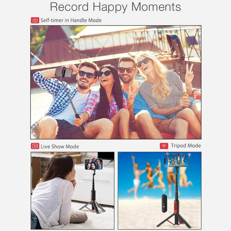 M18 Portable Selfie Stick Remote Control Mobile Phone Holder(Red)