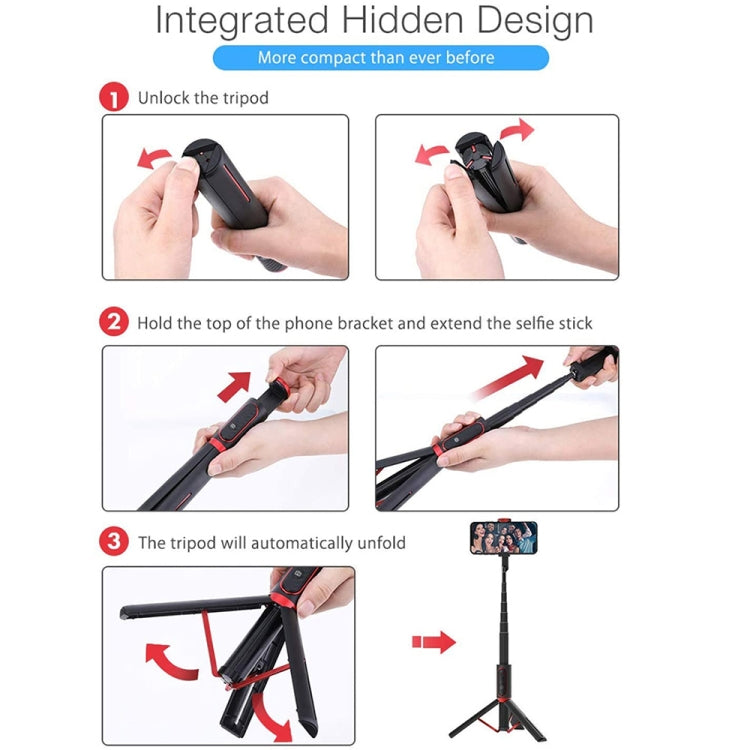 M18 Portable Selfie Stick Remote Control Mobile Phone Holder(Red)