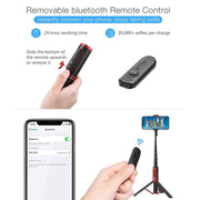 M18 Portable Selfie Stick Remote Control Mobile Phone Holder(Pink)