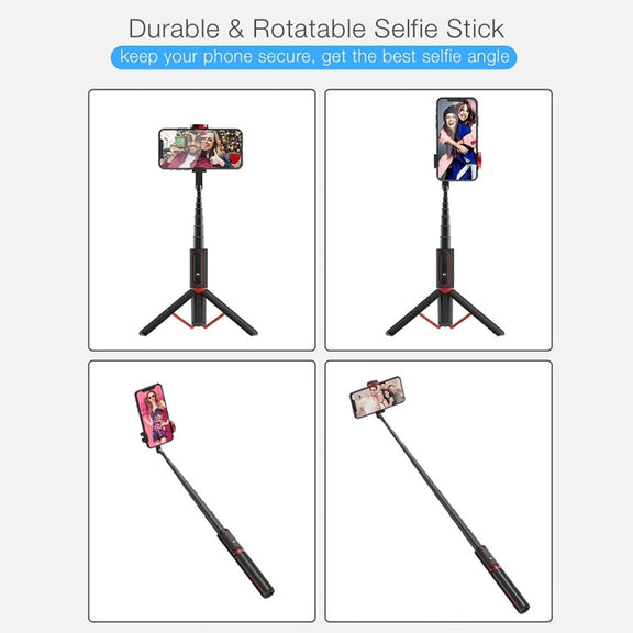 M18 Portable Selfie Stick Remote Control Mobile Phone Holder(White)
