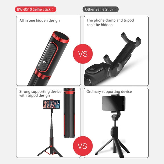 M18 Portable Selfie Stick Remote Control Mobile Phone Holder(Black Tarnish)