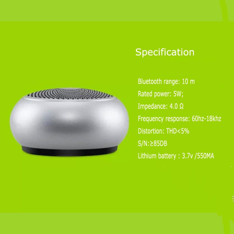 EWA A110mini High Hidelity Bluetooth Speaker Small Size High Power Bass, TWS Bluetooth Technology, Support TF(Silver)