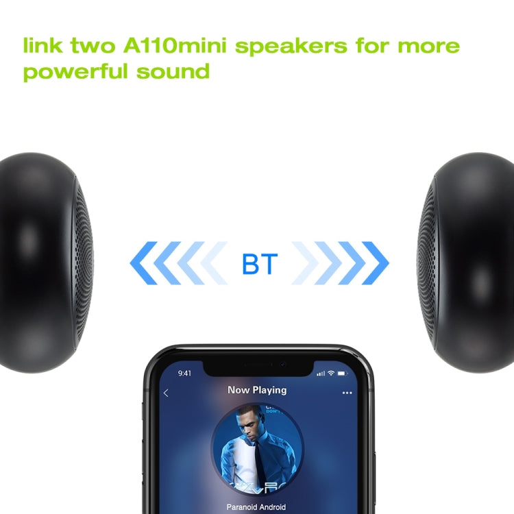 EWA A110mini High Hidelity Bluetooth Speaker Small Size High Power Bass, TWS Bluetooth Technology, Support TF(Silver)