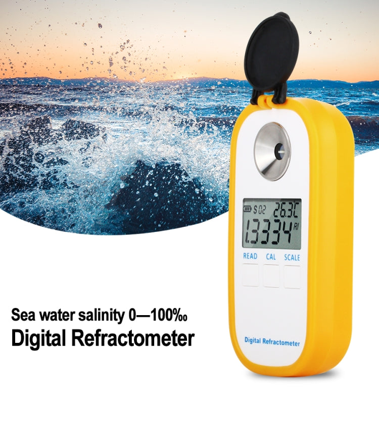 DR202 Digital Sea Water Refractometer Seawater Salinity Meter Specific Gravity Range 0���100��� Chlorinity 0~57��� Refractometer