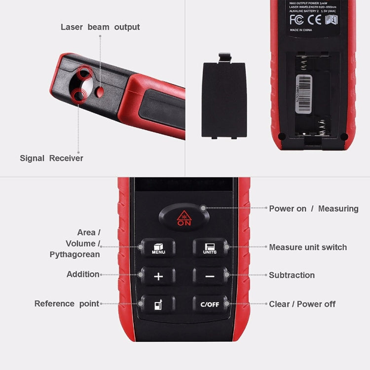 E40 Laser Rangefinder Laser Distance Meter Measuring Device Digital Handheld Tools Module Range 40m Range Finder