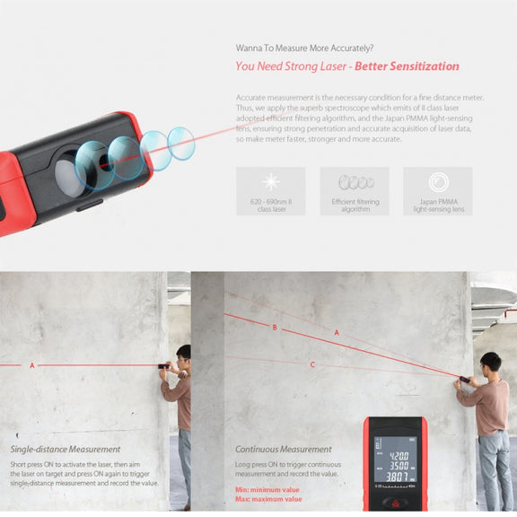 E40 Laser Rangefinder Laser Distance Meter Measuring Device Digital Handheld Tools Module Range 40m Range Finder