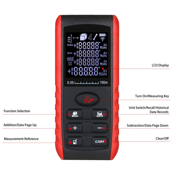 E100 Laser Rangefinder Laser Distance Meter Measuring Device Digital Handheld Tools Module Range 100m Range Finder