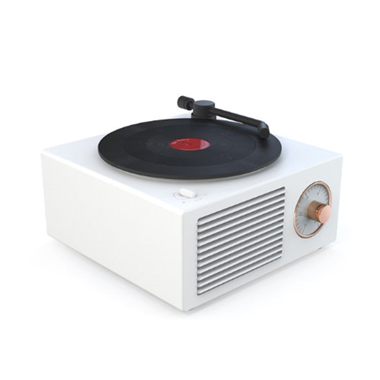 X10 Atomic Bluetooth Speakers Retro Vinyl Player Desktop Wireless Creative Multifunction Mini Stereo Speakers(Elegant White)