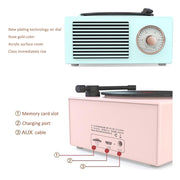 X10 Atomic Bluetooth Speakers Retro Vinyl Player Desktop Wireless Creative Multifunction Mini Stereo Speakers(Elegant White)