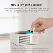 X10 Atomic Bluetooth Speakers Retro Vinyl Player Desktop Wireless Creative Multifunction Mini Stereo Speakers(Elegant White)