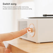 X10 Atomic Bluetooth Speakers Retro Vinyl Player Desktop Wireless Creative Multifunction Mini Stereo Speakers(Elegant White)