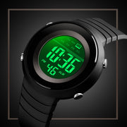 SKMEI 1497 Fashion Simple Backlight Single Display Electronic Watch Timing Alarm Watch(Blue Black)
