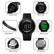 SKMEI 1497 Fashion Simple Backlight Single Display Electronic Watch Timing Alarm Watch(Blue Black)
