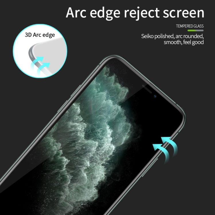For iPhone 11 Pro MOFI 9H 3D Explosion-proof Curved Screen Tempered Glass Film(Black)