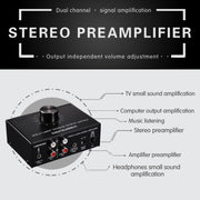 B015 Front Stereo Signal Amplifier Booster Headphones Speaker Amplifier Headset Dual-Audio Source