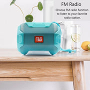 T&G TG162 LED Stereo Portable Bluetooth Speaker Mini Wireless Speaker Subwoofer(Green)