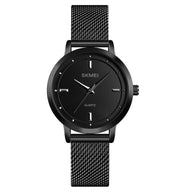SKMEI 1528 Simple Fashion Lady Watch Casual Netting Scale(Black)