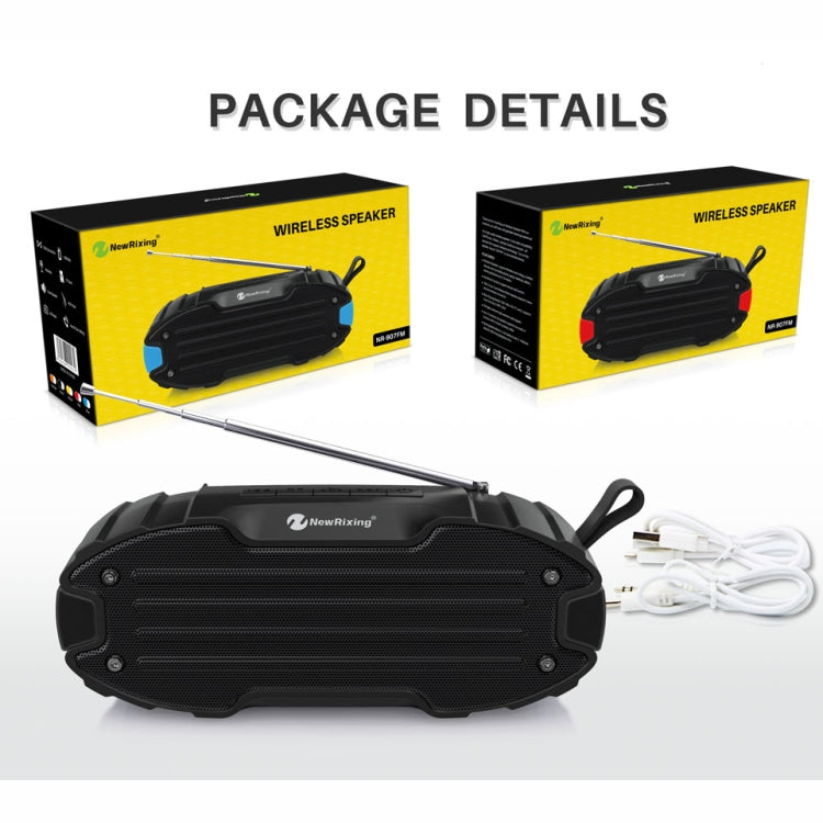New Rixing NR907 Portable Stereo Surround Soundbar Bluetooth Speaker with Microphone, Support TF Card FM(Black)