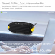 New Rixing NR907 Portable Stereo Surround Soundbar Bluetooth Speaker with Microphone, Support TF Card FM(Black)