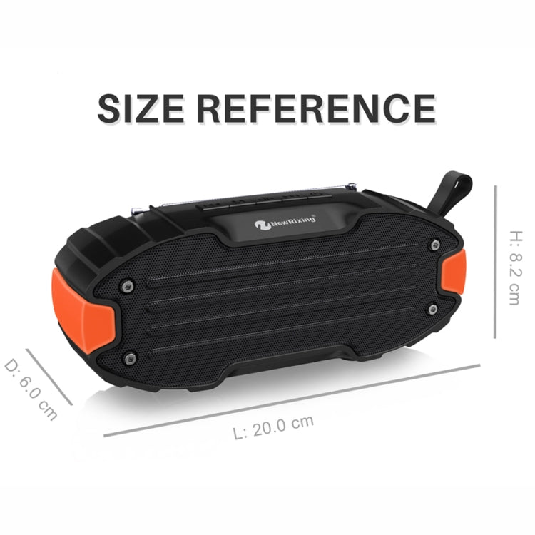 New Rixing NR907 Portable Stereo Surround Soundbar Bluetooth Speaker with Microphone, Support TF Card FM(Black)