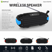 New Rixing NR907 Portable Stereo Surround Soundbar Bluetooth Speaker with Microphone, Support TF Card FM(Orange)