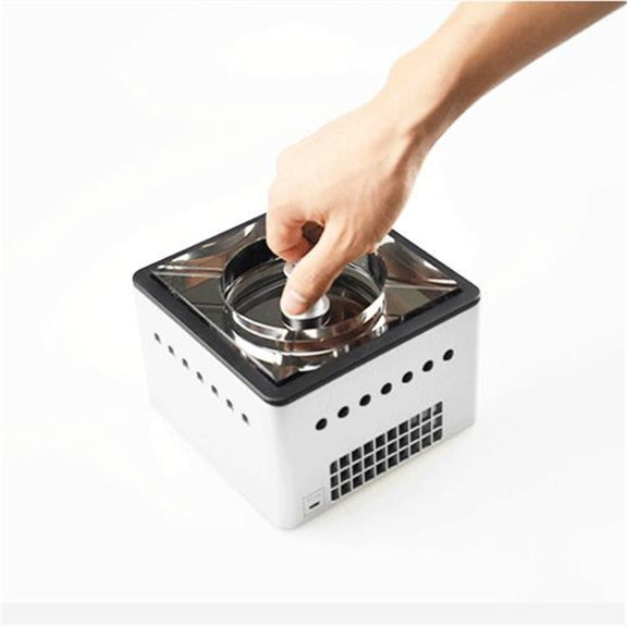 Filter Purification Ashtray Negative Ion Ashtray Intelligent Ashtray(Ssangyong Play Beads Silver)