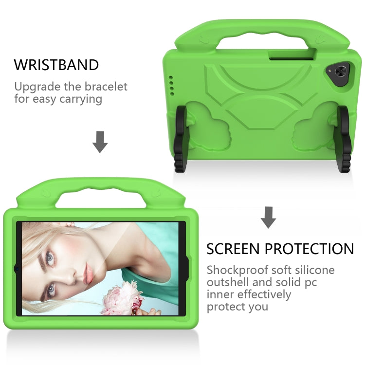 For Samsung Galaxy Tab A 8.0 2019 / T290 Thumb Bracket EVA Shockproof Tablet Case(Green)