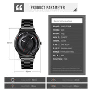 Skmei 9210 Fashion Trend Mens Business Wristwatch Simple Three-Dimensional Surface Water-resistant Gold Quartz Watch Man(Silver Black)