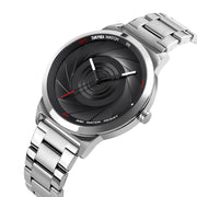 Skmei 9210 Fashion Trend Mens Business Wristwatch Simple Three-Dimensional Surface Water-resistant Gold Quartz Watch Man(Silver Black)