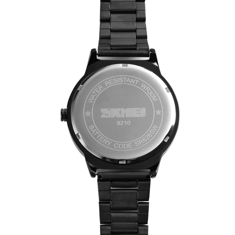 Skmei 9210 Fashion Trend Mens Business Wristwatch Simple Three-Dimensional Surface Water-resistant Gold Quartz Watch Man(Silver Black)