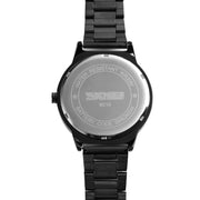 Skmei 9210 Fashion Trend Mens Business Wristwatch Simple Three-Dimensional Surface Water-resistant Gold Quartz Watch Man(Silver Black)