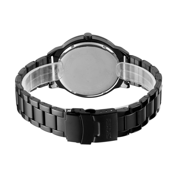 Skmei 9210 Fashion Trend Mens Business Wristwatch Simple Three-Dimensional Surface Water-resistant Gold Quartz Watch Man(Silver Black)