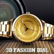 Skmei 9210 Fashion Trend Mens Business Wristwatch Simple Three-Dimensional Surface Water-resistant Gold Quartz Watch Man(Silver Black)