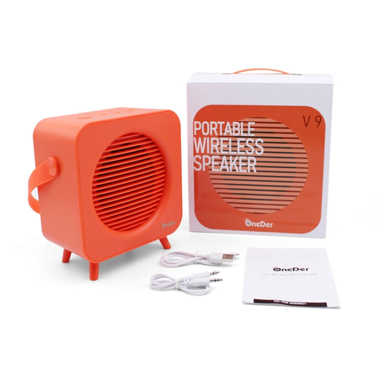 Oneder V9 Fabric Portable Wireless Bluetooth Speaker Portable Card Subwoofer Creative Gift Mini Speaker(Orange)