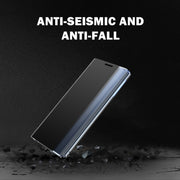 For Galaxy S20 Plus Side Display Magnetic Horizontal Flip Plain Texture Cloth + PC Case with Holder & Sleep / Wake-up Function(Black)