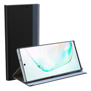 For Galaxy S20 Plus Side Display Magnetic Horizontal Flip Plain Texture Cloth + PC Case with Holder & Sleep / Wake-up Function(Black)