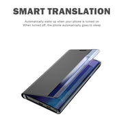 For Galaxy S20 Plus Side Display Magnetic Horizontal Flip Plain Texture Cloth + PC Case with Holder & Sleep / Wake-up Function(Black)