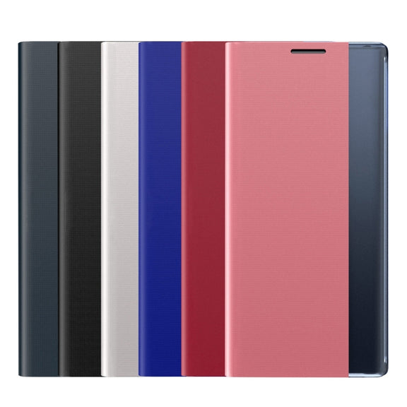 For Galaxy S20 Plus Side Display Magnetic Horizontal Flip Plain Texture Cloth + PC Case with Holder & Sleep / Wake-up Function(Black)
