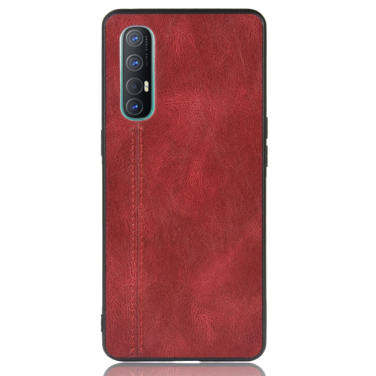 For Oppo Find X2 Neo Shockproof Sewing Cow Pattern Skin PC + PU + TPU Case(Red)