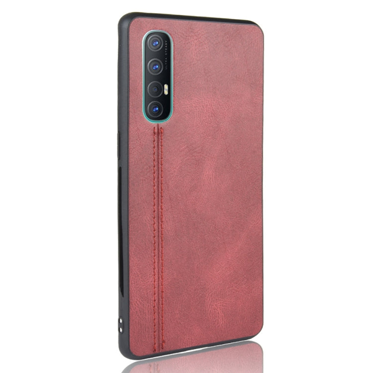 For Oppo Find X2 Neo Shockproof Sewing Cow Pattern Skin PC + PU + TPU Case(Red)